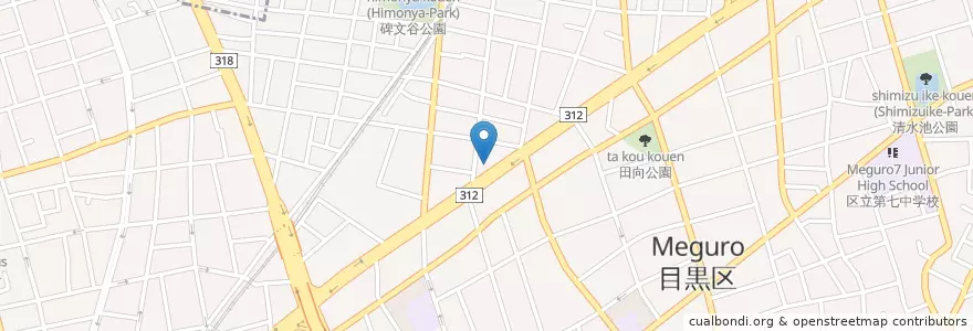 Mapa de ubicacion de 碑文谷警察署碑文谷五丁目交番 en Japão, Tóquio, 目黒区.