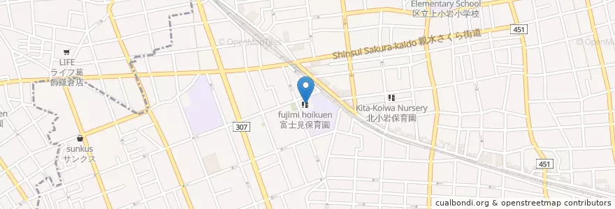 Mapa de ubicacion de 社会福祉法人ベタニヤホーム富士見保育園 en Japan, Tokio, 江戸川区.