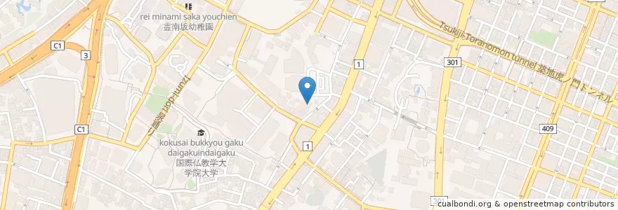 Mapa de ubicacion de 神谷町郵便局 en اليابان, 東京都, 港区.