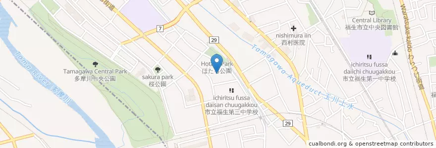 Mapa de ubicacion de 福生市田園児童館 en Giappone, Tokyo, 福生市.