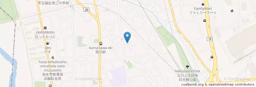 Mapa de ubicacion de 福生市立熊川保育園 en Giappone, Tokyo, 福生市.