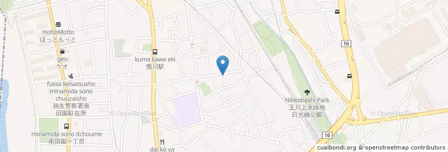 Mapa de ubicacion de 福生熊川郵便局 en ژاپن, 東京都, 福生市.