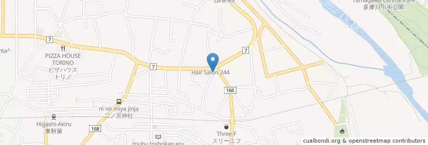 Mapa de ubicacion de 福生警察署二宮駐在所 en Japonya, 東京都, あきる野市.