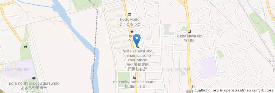 Mapa de ubicacion de 福生警察署南田園駐在所 en 일본, 도쿄도, 福生市.