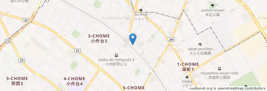 Mapa de ubicacion de 福生警察署小作駅前交番 en Giappone, Tokyo, 青梅市, 羽村市.