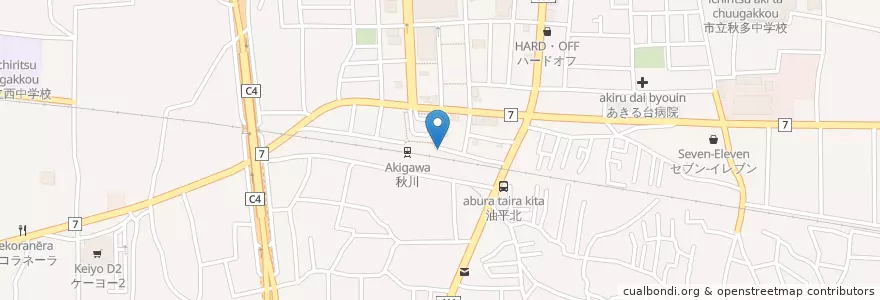 Mapa de ubicacion de 福生警察署秋川駅前交番 en 日本, 東京都, あきる野市.