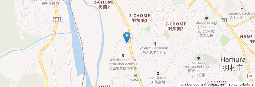 Mapa de ubicacion de 福生警察署羽村西駐在所 en Япония, Токио, Хамура.