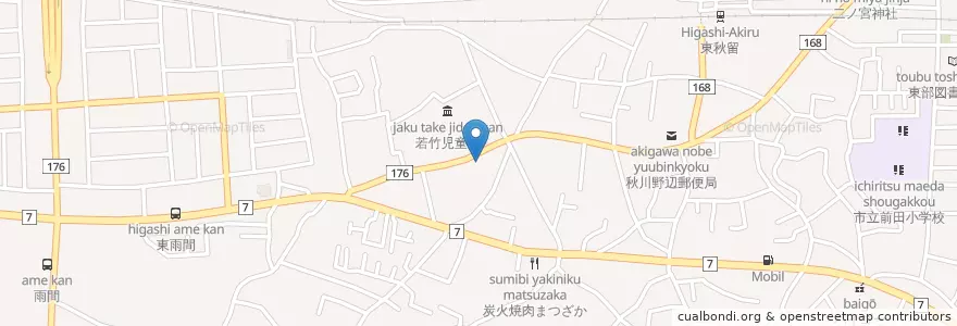 Mapa de ubicacion de 福生警察署野辺駐在所 en Japan, Tokio, あきる野市.