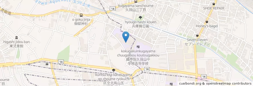 Mapa de ubicacion de 私立國學院大學久我山中学校 en Japan, 東京都, 杉並区.