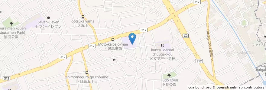 Mapa de ubicacion de 私立多摩大学目黒中学校 en اليابان, 東京都, 目黒区.