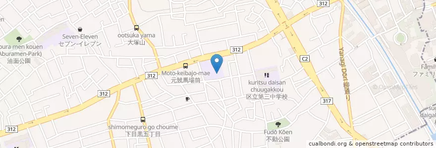 Mapa de ubicacion de 私立多摩大学目黒高等学校 en Japan, Tokyo, Meguro.