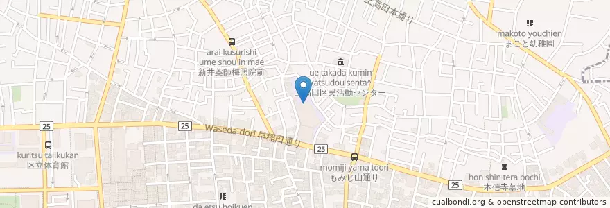 Mapa de ubicacion de 私立大妻中野中学校 en Jepun, 東京都, 中野区.