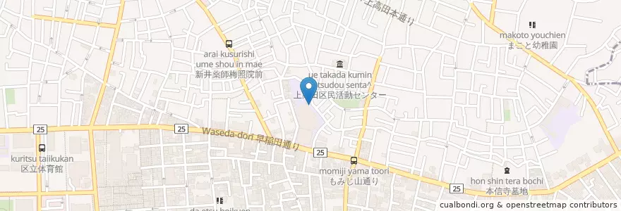 Mapa de ubicacion de 私立大妻中野高等学校 en Japan, 東京都, 中野区.