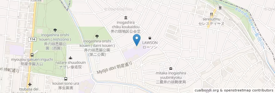 Mapa de ubicacion de 私立明星学園小学校 en Giappone, Tokyo, 三鷹市.