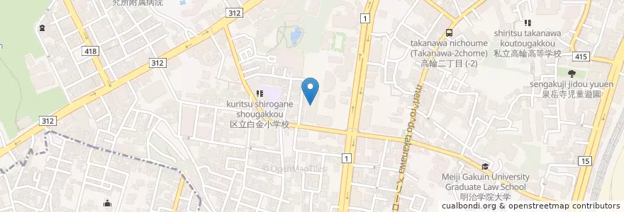 Mapa de ubicacion de 私立明治学院高等学校 en Japonya, 東京都, 港区.