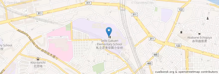 Mapa de ubicacion de 私立星美学園小学校 en اليابان, 東京都, 北区.