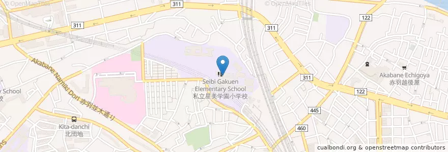 Mapa de ubicacion de 私立星美学園高等学校 en Japão, Tóquio, 北区.