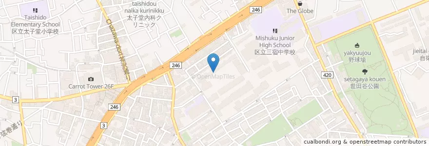 Mapa de ubicacion de 私立昭和女子大学附属昭和中学校 en 일본, 도쿄도, 世田谷区.