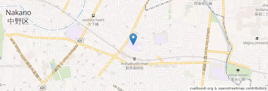 Mapa de ubicacion de 私立 東亜学園高等学校 en Japão, Tóquio, 中野区.
