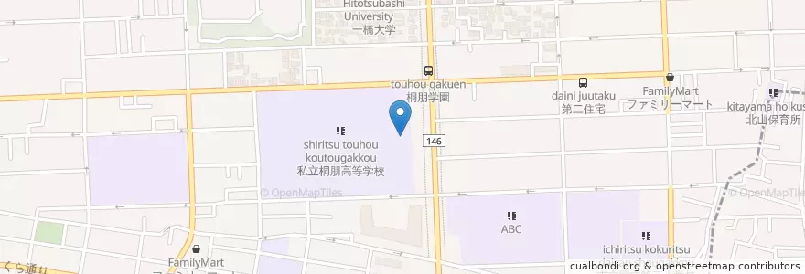 Mapa de ubicacion de 私立桐朋学園小学校 en Japão, Tóquio, 国立市.