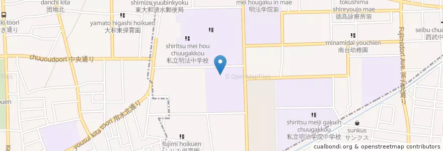 Mapa de ubicacion de 私立桜華女学院中学校 en Japonya, 東京都, 東村山市.