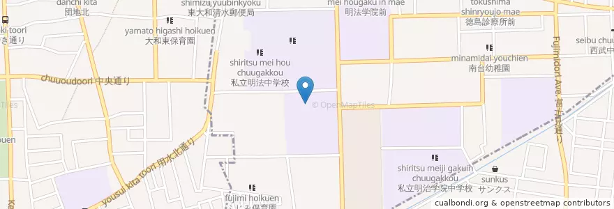 Mapa de ubicacion de 私立桜華女学院高等学校 en Jepun, 東京都, 東村山市.