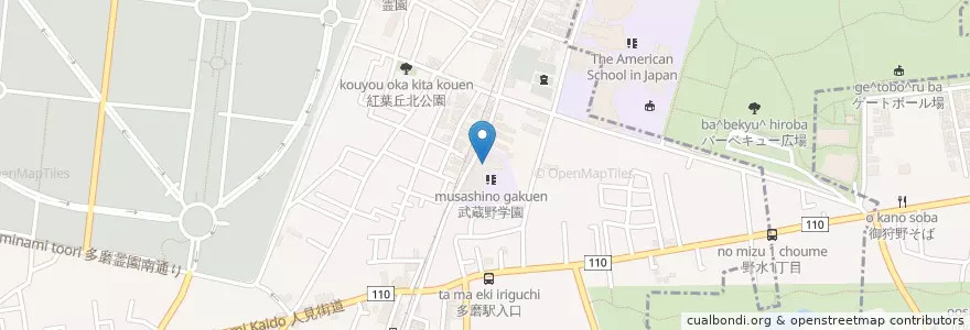 Mapa de ubicacion de 武蔵野学園小学校 en ژاپن, 東京都, 府中市.
