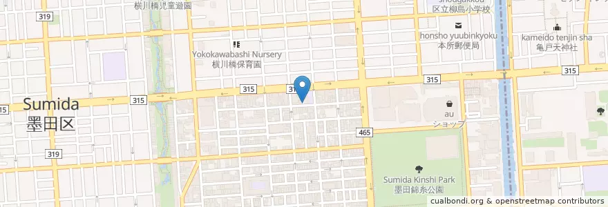 Mapa de ubicacion de 私立立志舎高等学校 en Japão, Tóquio, 墨田区.