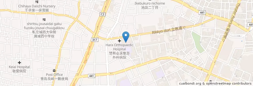 Mapa de ubicacion de 私立立教小学校 en Japonya, 東京都, 豊島区.