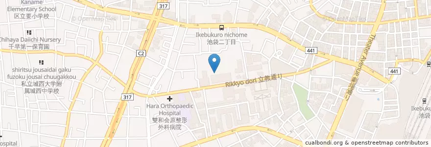 Mapa de ubicacion de 私立立教池袋中学校 en Japonya, 東京都, 豊島区.