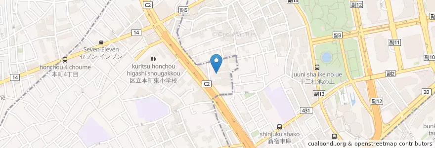 Mapa de ubicacion de 私立関東国際高等学校 en Japonya, 東京都, 渋谷区.