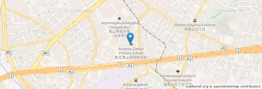 Mapa de ubicacion de 私立青山学院中等部 en 日本, 東京都, 渋谷区.