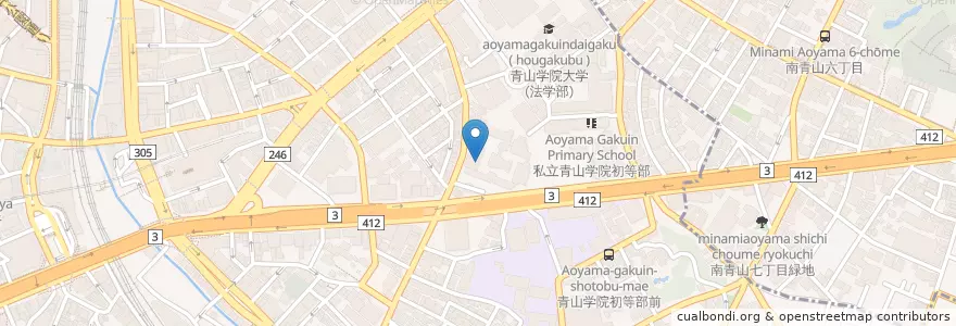 Mapa de ubicacion de 私立青山学院高等部 en Japon, Tokyo, 渋谷区.