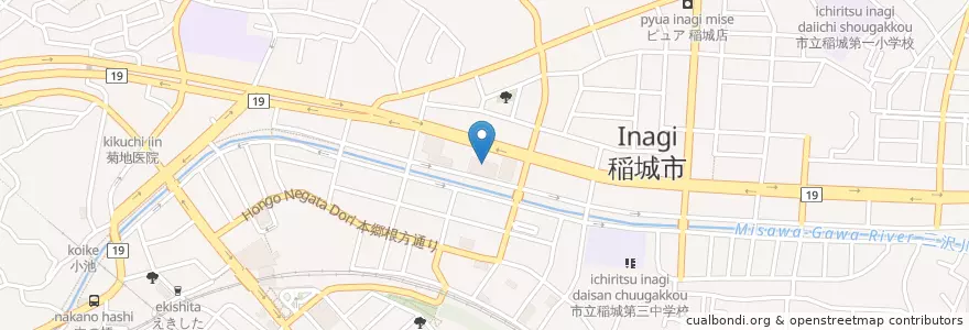 Mapa de ubicacion de 稲城市役所 en Japón, Tokio, Inagi.