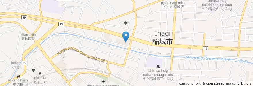 Mapa de ubicacion de 稲城市消防本部 en اليابان, 東京都, 稲城市.
