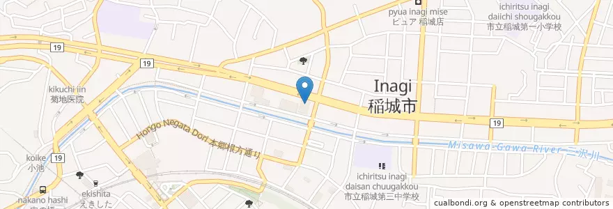 Mapa de ubicacion de 稲城消防署 en اليابان, 東京都, 稲城市.