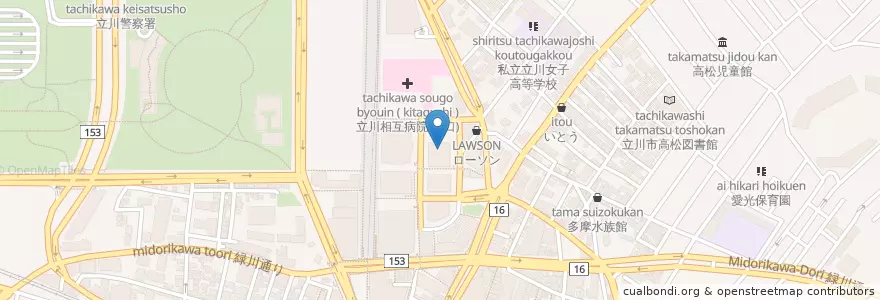 Mapa de ubicacion de 立川市中央図書館 en 日本, 東京都, 立川市.