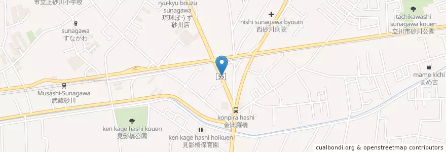 Mapa de ubicacion de 立川消防署砂川出張所 en Japão, Tóquio, 立川市.