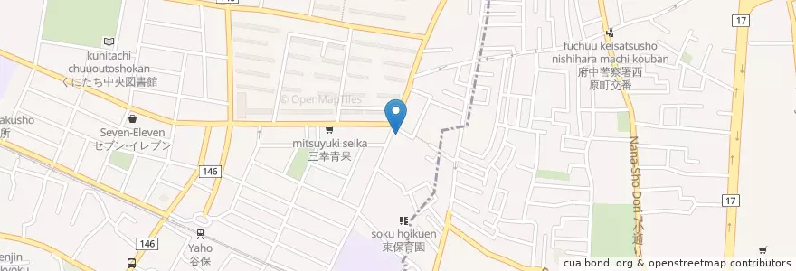 Mapa de ubicacion de 立川消防署谷保出張所 en Japon, Tokyo, 国立市.