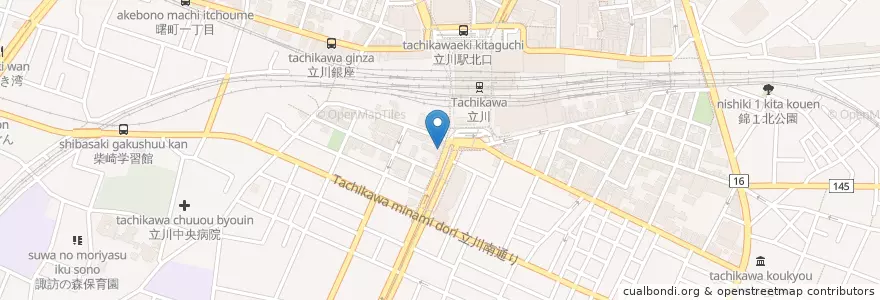 Mapa de ubicacion de 立川警察署立川駅南口交番 en Japonya, 東京都, 立川市.