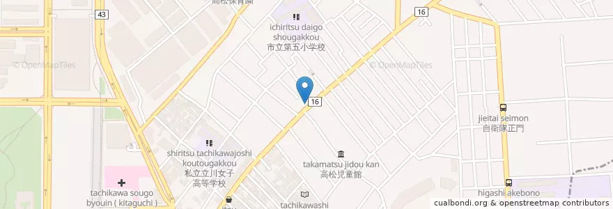 Mapa de ubicacion de 立川警察署高松町交番 en Япония, Токио, Татикава.