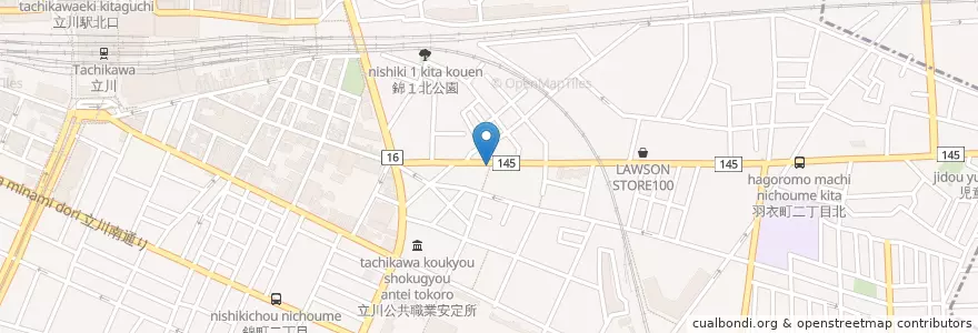 Mapa de ubicacion de 立川錦郵便局 en ژاپن, 東京都, 立川市.