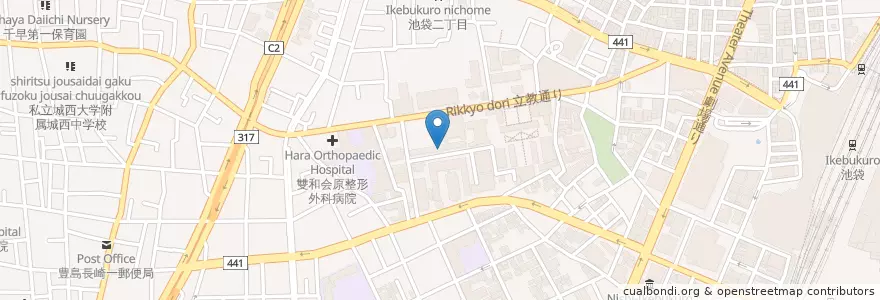 Mapa de ubicacion de 立教大学（文学部） en اليابان, 東京都, 豊島区.