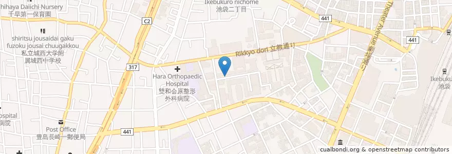 Mapa de ubicacion de 立教大学（法学部） en Japan, 東京都, 豊島区.