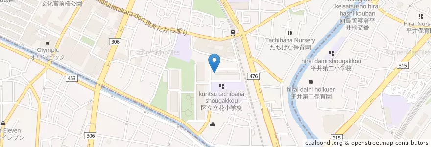 Mapa de ubicacion de 立花児童館 en Japão, Tóquio, 墨田区.
