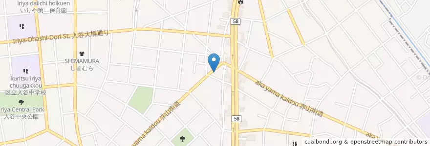Mapa de ubicacion de 竹の塚警察署 舎人交番 en Giappone, Tokyo, 足立区.