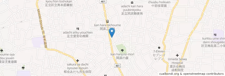 Mapa de ubicacion de 第一若草幼稚園 en Japon, Tokyo, 足立区.