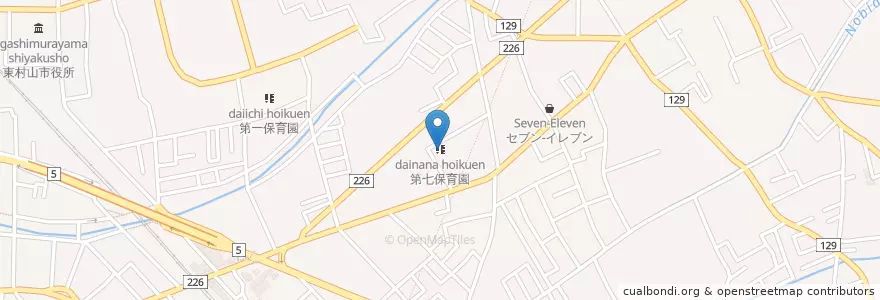 Mapa de ubicacion de 第七保育園 en Japonya, 東京都, 東村山市.