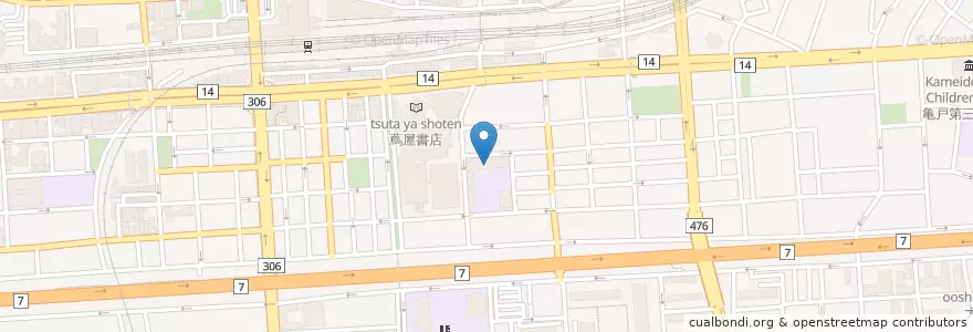 Mapa de ubicacion de 第二亀戸幼稚園 en Япония, Токио, Кото.