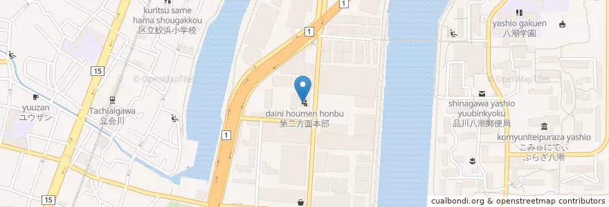 Mapa de ubicacion de 第二方面本部 en 日本, 東京都, 品川区.